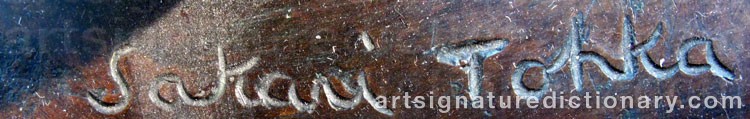 Authentic signature by Sakari TOHKA on  artwork