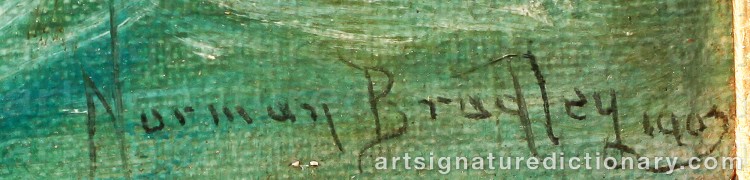 Authentic signature by Norman BRADLEY on Painting/Watercolour artwork