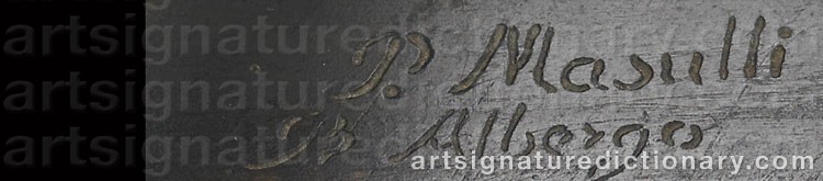 Authentic signature by Pietro MASULLI on  artwork