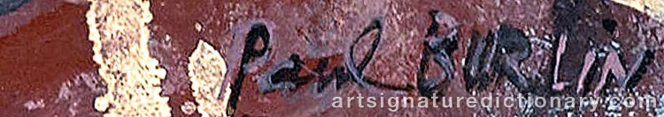 Authentic signature by Paul BURLIN on  artwork