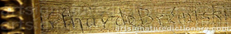 Authentic signature by Arthur De BREANSKI on  artwork