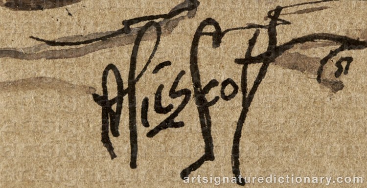 Authentic signature by Alice SCOTT on Painting/Watercolour artwork