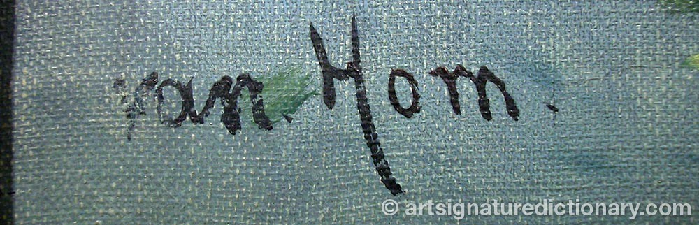 Authentic signature by Van HORN on  artwork