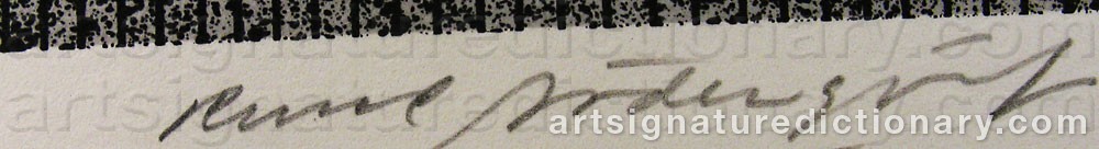 Authentic signature by Rune SÖDERQVIST on  artwork