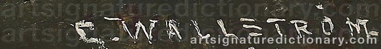 Authentic signature by Carl Gustaf WALLSTRÖM on  artwork