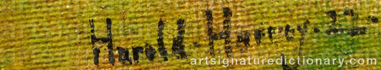 Authentic signature by Harold C. HARVEY on artwork