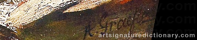 Authentic signature by Albert Anton GRAEFLE on  artwork