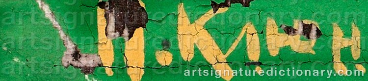 Authentic signature by Ivan Vasilievitch KLIUN on artwork