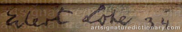 Authentic signature by Eilert LOHE on  artwork