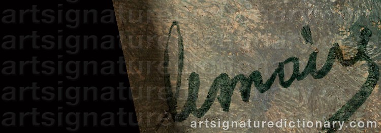 Authentic signature by Madeleine Jeanne LEMAIRE on  artwork