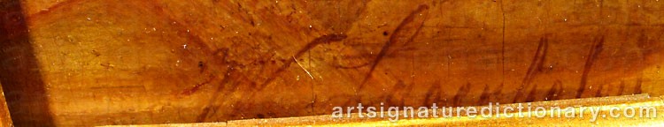 Authentic signature by Wilhelmina LAGERHOLM on  artwork