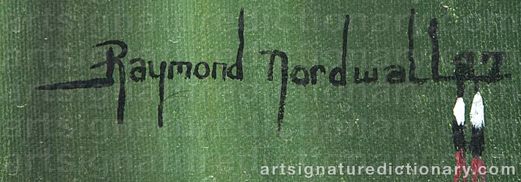 Authentic signature by Raymond NORDWALL on Painting/Watercolour artwork