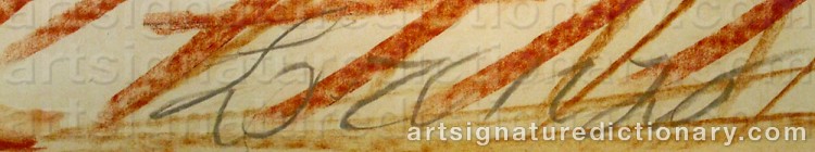 Authentic signature by Lorenzo BONECHI on  artwork