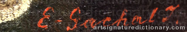 Authentic signature by Jozsef Eolvedi GACHAL on  artwork