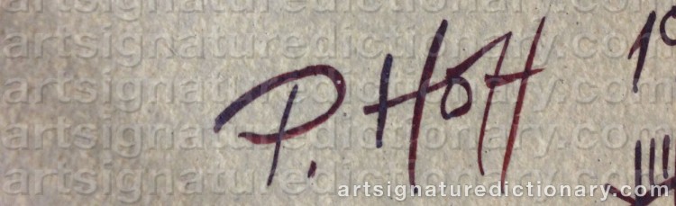 Authentic signature by Paul HOFF on  artwork