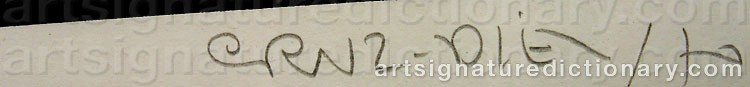 Authentic signature by Carlos CRUZ-DIEZ on artwork