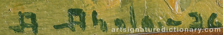 Authentic signature by Arvo AHOLA on artwork