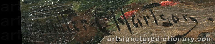 Authentic signature by Walter C. HARTSON on Painting/Watercolour artwork