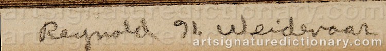 Authentic signature by Reynold Henry WEIDENAAR on  artwork