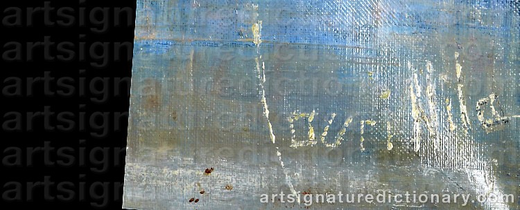 Authentic signature by Lauri NILA on artwork