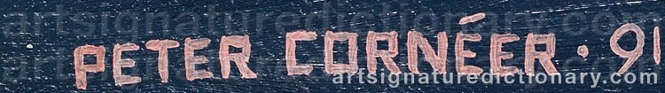 Authentic signature by Peter CORNÉER on artwork
