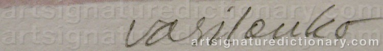 Authentic signature by Alexander VASILENKO on  artwork