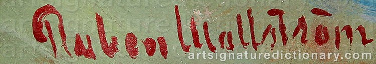 Authentic signature by Ruben WALLSTRÖM on artwork