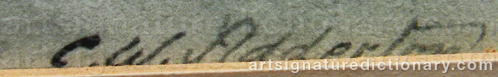Authentic signature by Charles William ADDERTON on  artwork