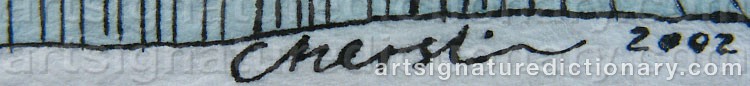 Authentic signature by Cherstin ANDERSSON on  artwork