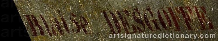 Authentic signature by Blaise DESGOFFE on Painting/Watercolour artwork