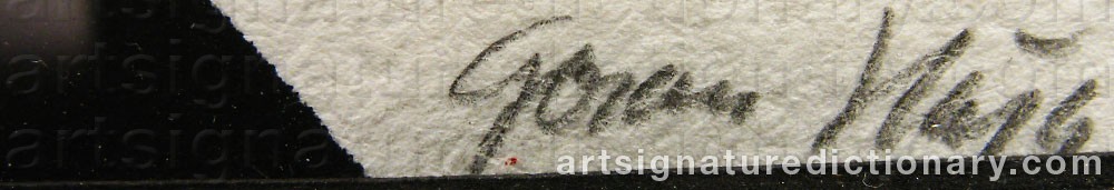Authentic signature by Göran HÄGG on Drawing/Graphic/Print artwork