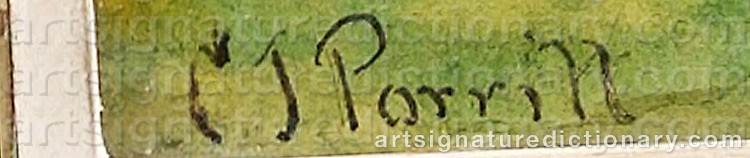 Authentic signature by C. J. PORRITT on  artwork