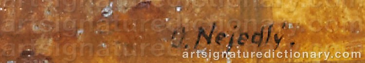 Authentic signature by Otakar NEJEDLY on  artwork