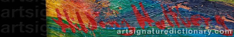 Authentic signature by Hilding HULTBERG on  artwork