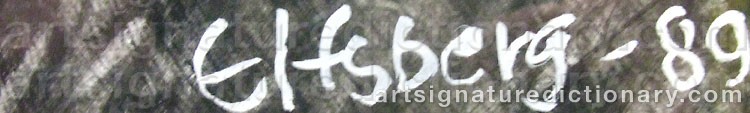 Authentic signature by Bror-Erik ELFSBERG on  artwork