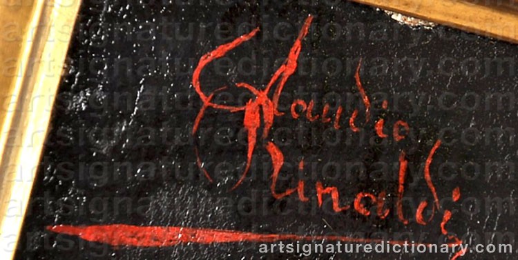 Authentic signature by Claudio RINALDI on  artwork