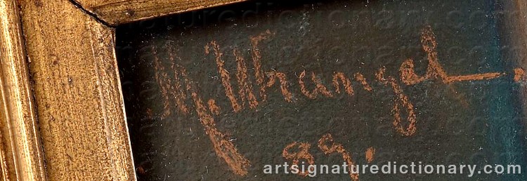 Authentic signature by Maria WRANGEL on Painting/Watercolour artwork