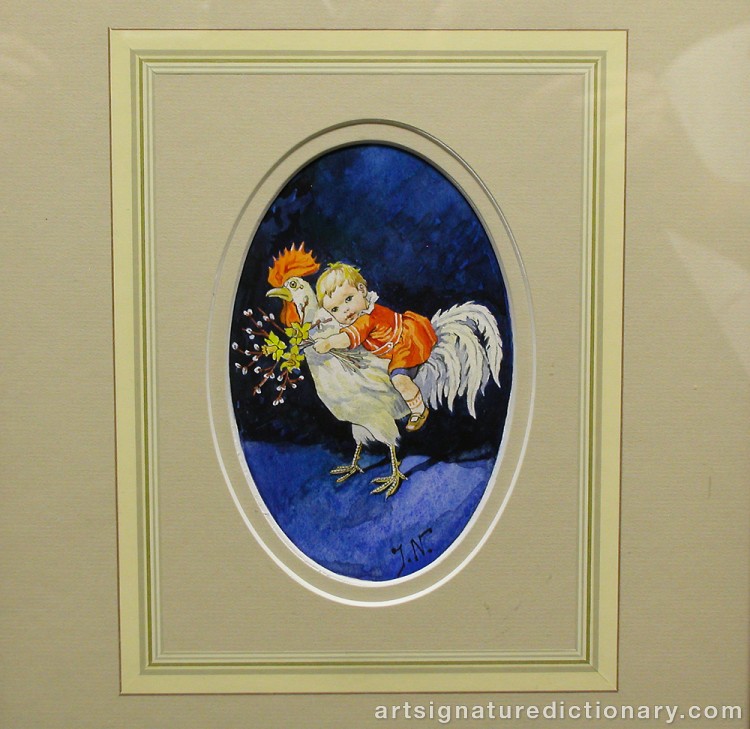 Close-up details showing Jenny NYSTRÖM signature forgery characteristics