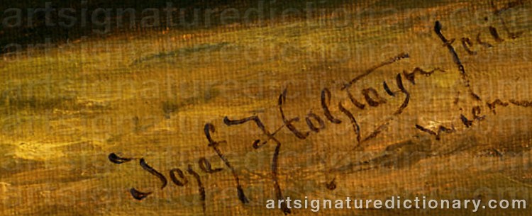 Authentic signature by Josef HOLSTAYN on  artwork