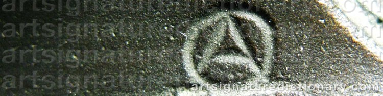 Authentic signature by Alfred OHLSON on artwork