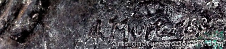 Authentic signature by Augusto MURER on  artwork