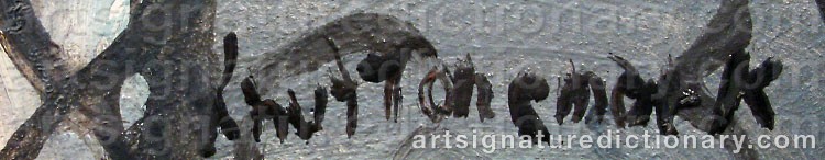 Authentic signature by Knut TONEMARK on  artwork