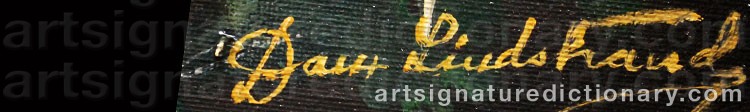 Authentic signature by Dan LINDSTRAND on  artwork