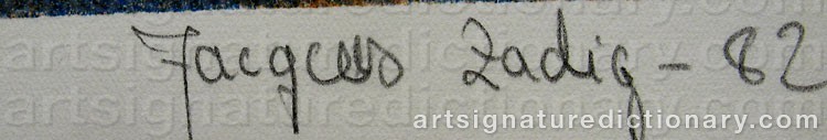 Signature by Jaques ZADIG