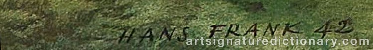 Authentic signature by Hans FRANK on  artwork
