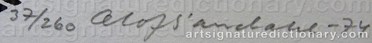 Authentic signature by Olof SANDAHL on artwork