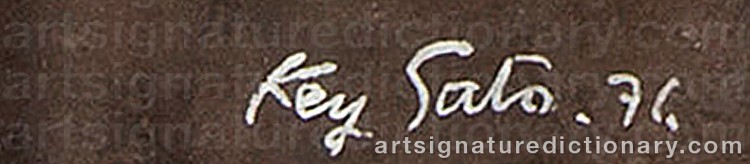 Authentic signature by Key SATO on Painting/Watercolour artwork