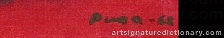 Authentic signature by Unto PUSA on artwork