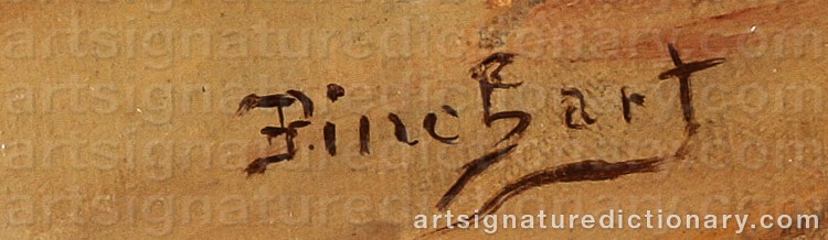 Authentic signature by Auguste Emile PINCHART on Painting/Watercolour artwork