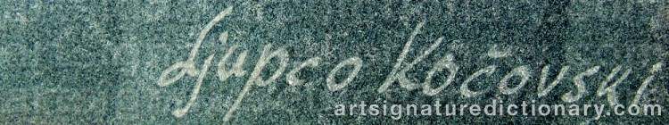 Authentic signature by Ljupco KOCOVSKI on  artwork